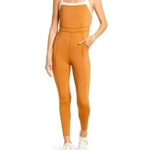 FP MOVEMENT  Free People Rebel Cross Back Bodysuit In Burnt Topaz
